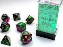 SET DE DES GEMINI VERT VIOL/OR