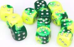 12D6 16MM VERT-JAUNE/ARGENT