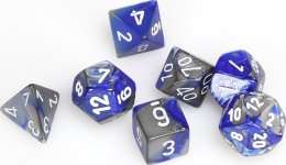 CHX26423 SET DE 7 DES GEMINI BLEU METAL/B