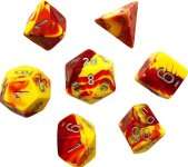 CHX26450 SET DE 7 DES GEMINI ROUGE &JAUNE