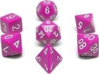 SET DE 7 DES -  VIOLET CLAIR/ BLANC