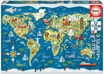 PUZZLE 200 PIECES MAPPEMONDE (SEAN SIMS)