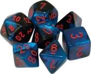 SET DE 7 DES GEMINI NOIR-STARLIGHT / ROUGE (CHX26458)