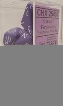 OPAQUE DICE SET - PURPLE/WHITE
