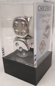 2 DES 6 FACES METAL ARGENT