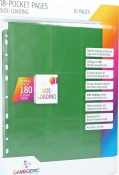 10 FEUILLES DE CLASSEUR VERTES GAMEGENIC