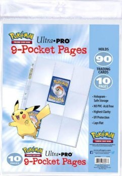 10 FEUILLES DE CLASSEUR TRANSPARENTES POKEMON