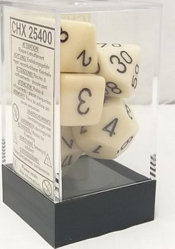 SET DE DES OPAQUE IVOIRE/NOIR