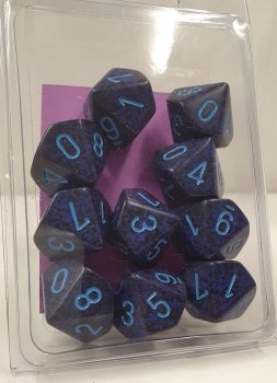 SET DE 10D10 SPECKLED COBALT