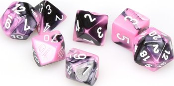 SET DE 7 DES GEMINI NOIR ROSE/BL (CHX26430)