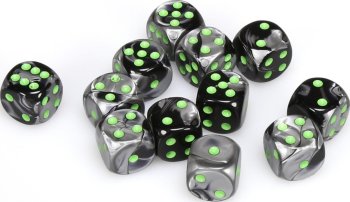 12D6 16MM NOIR-GRIS/VERT