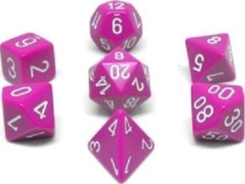 SET DE 7 DES -  VIOLET CLAIR/ BLANC