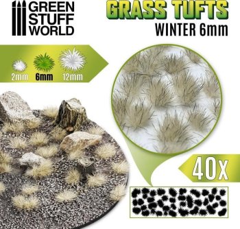Touffes d’herbe BLANC HIVER - 6mm - Auto-Adhésif