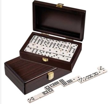 DOMINOS DOUBLE 9 BOITE BOIS